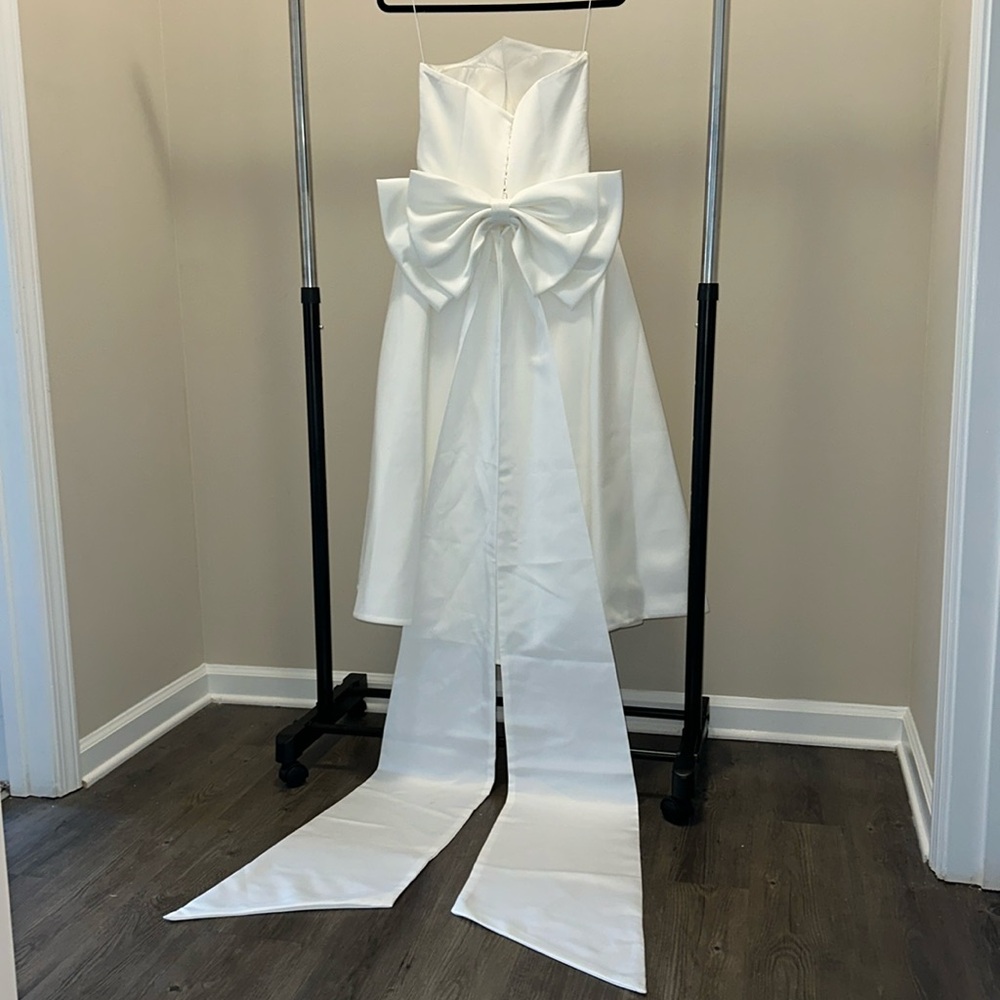 Couture A-Line Wedding Dress | Lia Stublla | Tea Length |White | Right Side Slit